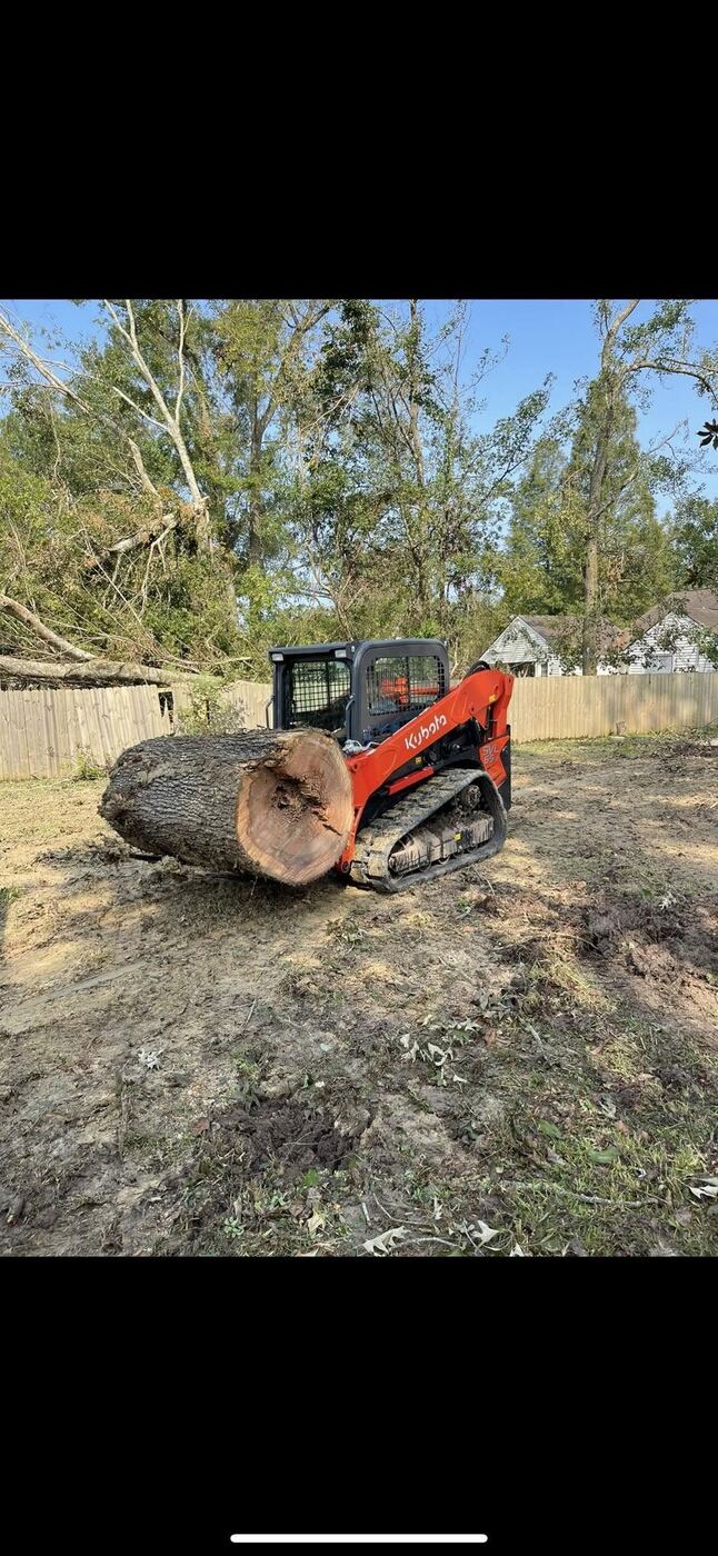 Skid steer clearing land