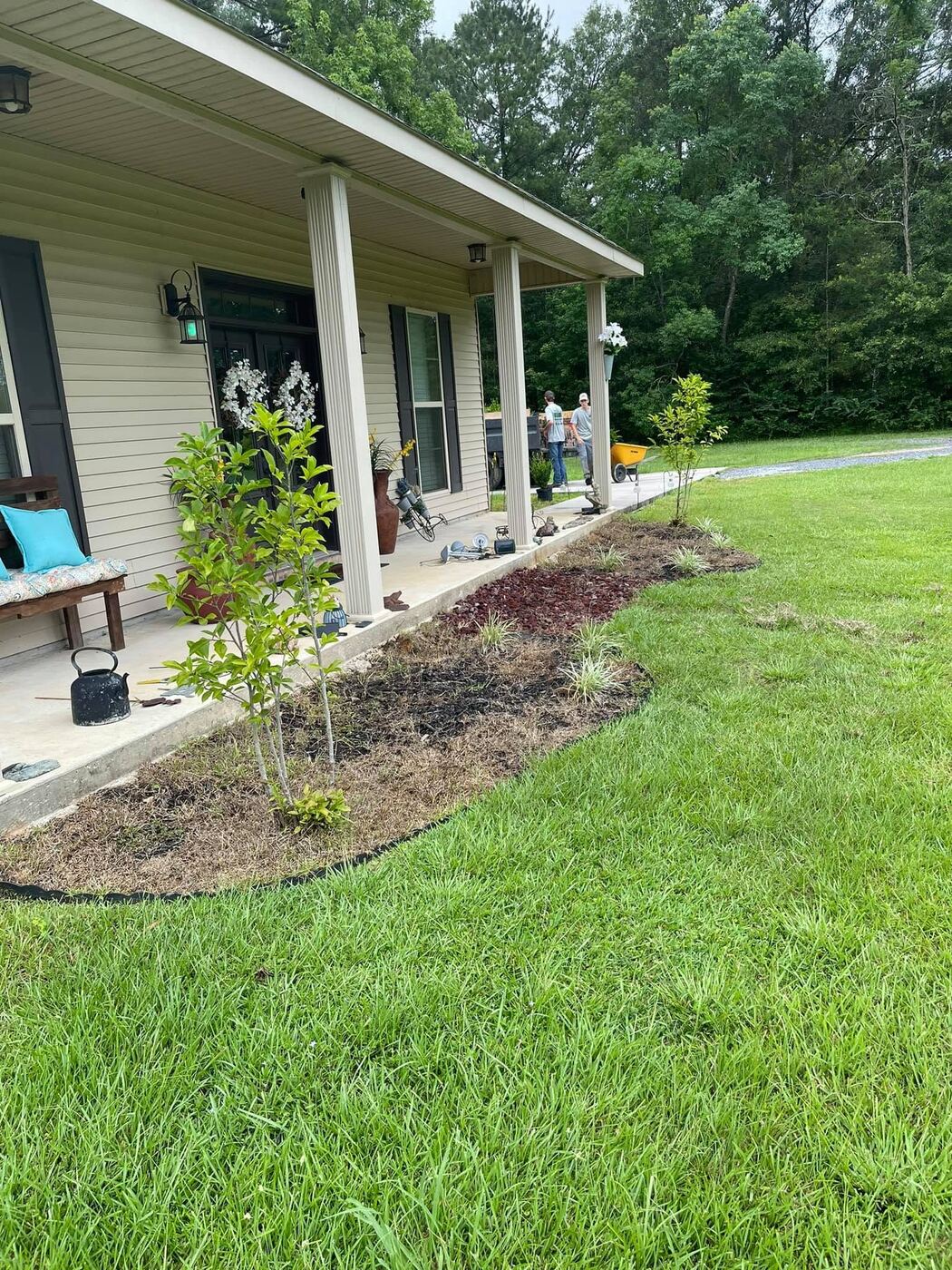 Recent landscape bed installation