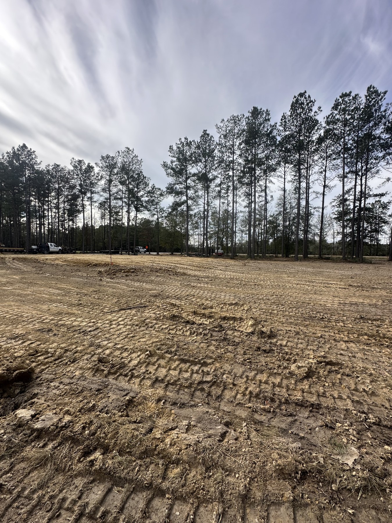Cleared lot with a fresh grading pattern